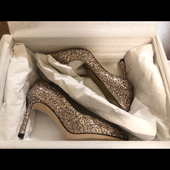 Jimmy Choo Romy 85 Glitter Pumps Size 34 - Picture 4 of 8